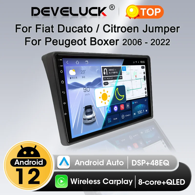 Carplay para fiat ducato peugeot boxer citroen jumper 2 2006-2022 android auto rádio do carro reprodutor multimídia navi gps dvd unidade principal