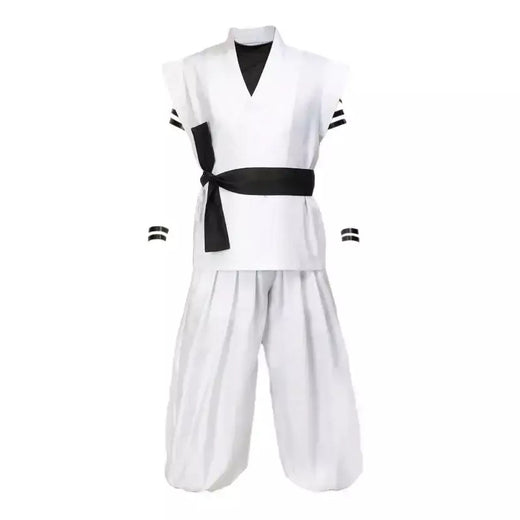 Dazcos ryomen sukuna traje branco kung fu terno com adesivos de tatuagem ryomen sukuna como megumi showdown cosplay traje conjunto completo