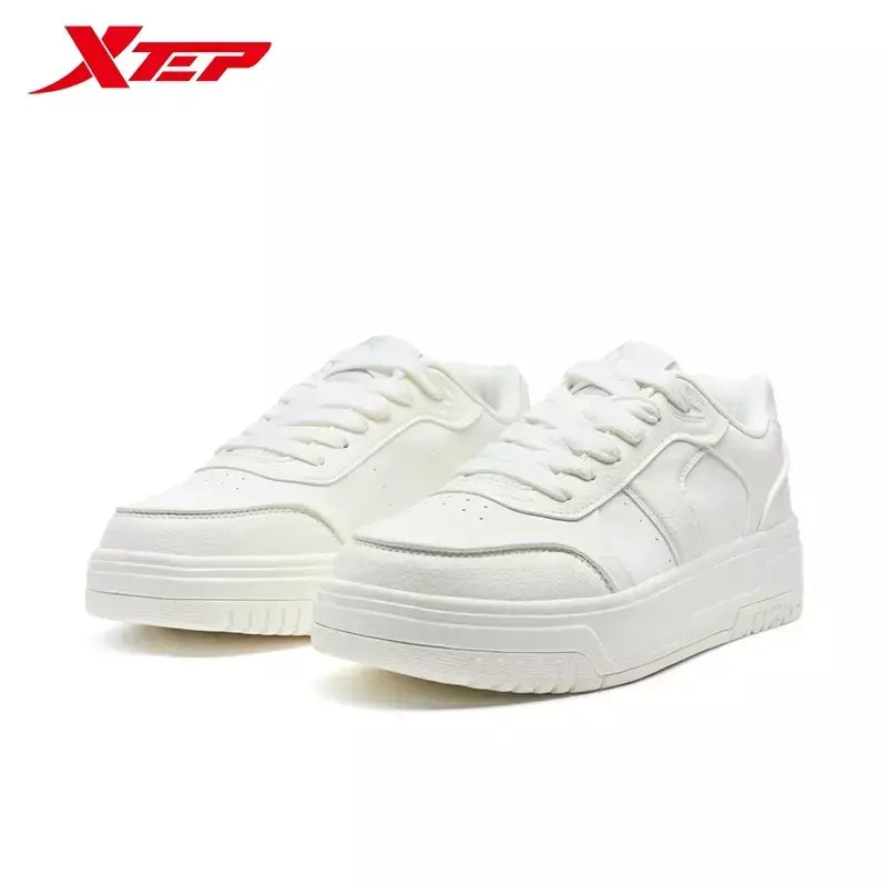 Xtep Board Shoes para homens 2025 primavera antiderrapante embrulho confortável retro sola grossa moda casual sapatos brancos 975119310050