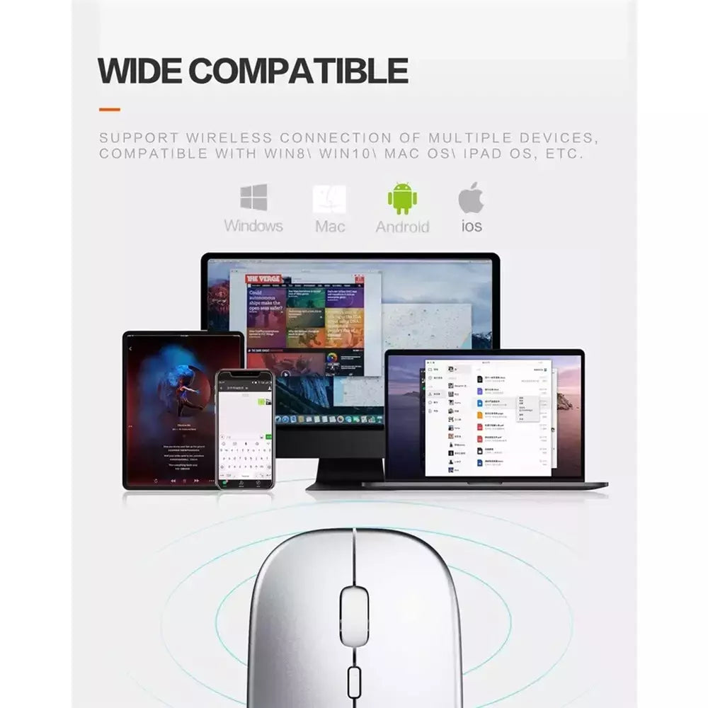 Mouse para jogos sem fio com modo único, Mouse de bateria com receptor USB, DPI ajustável, apto para PC, laptop, notebook, casa e escritório, 2.4GHz