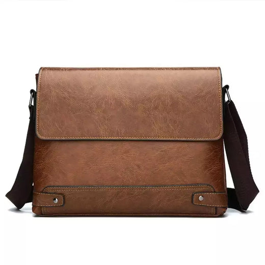 Maleta de couro PU para homens, sacola nova, bolsa de computador retro, designer lateral, bolsa crossbody mensageiro, bolsa de ombro portátil