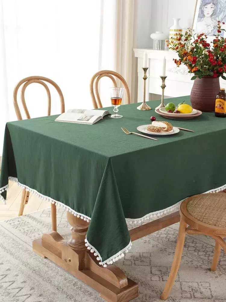 Toalha De Mesa De Mesa De Café De Algodão Retangular, Cobertura De Mesa Branca, Sala De Estar, Decoração De Casa, Pano, Casamento, Decoração De Natal