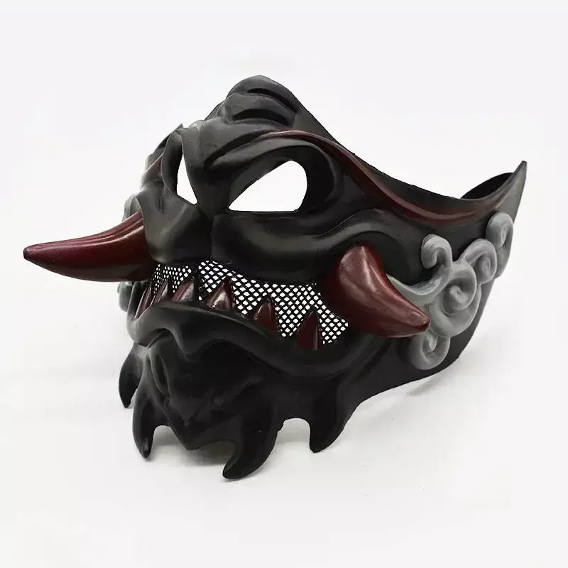 Halloween japonês samurai fantasma diabo máscara halloween diabo guerreiro role play horror diabo guerreiro prajna assassino máscara grossa
