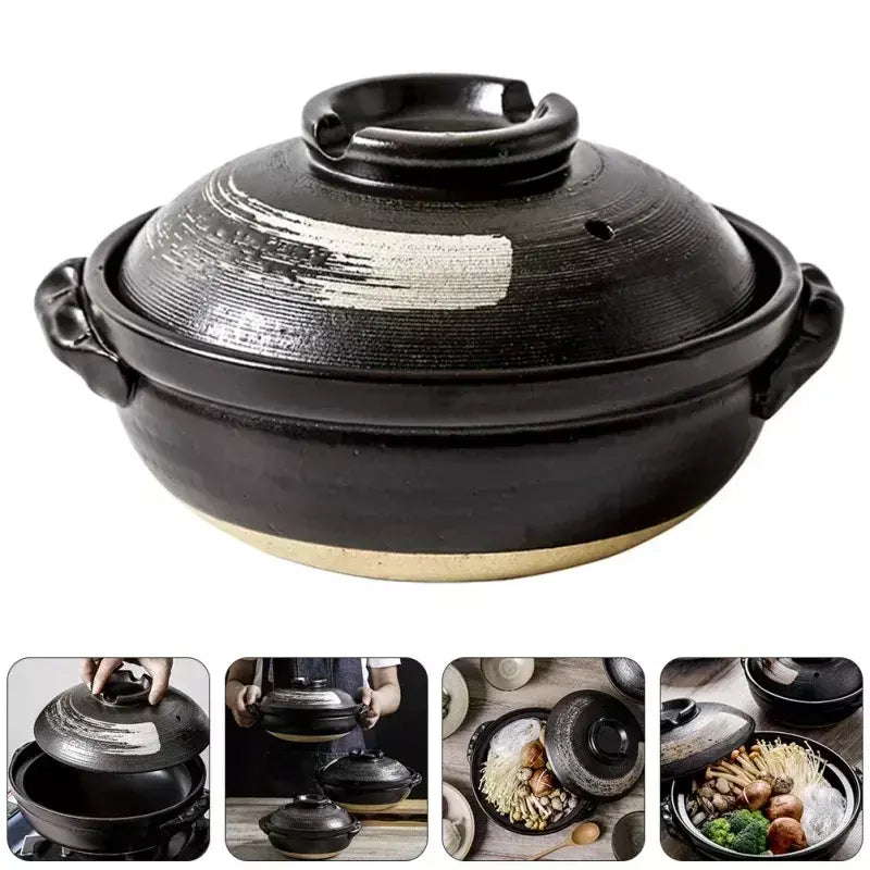 Pote cerâmica argila cozinhar caçarola japonês guisado sopa tampa de terra panelas quentes coreano pot prato pan panelas estoque chinês