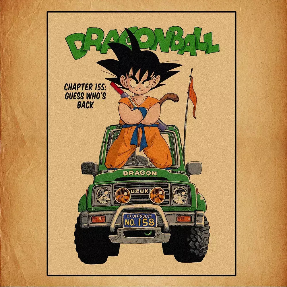 Japonês em torno do anime retro dragon ball cartaz goku gohan vegeta piccolo friza pintura em tela impressão arte da parede presente das crianças