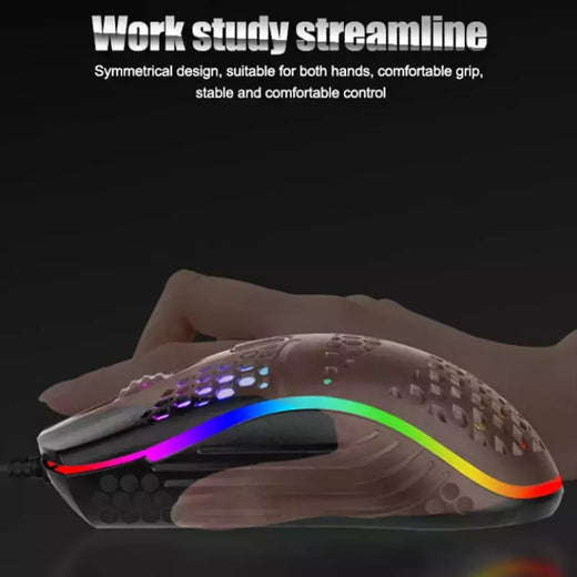 Cabo com fio jogos 7 respiração led luz traseira do mouse óptico usb computador escavado para fora ratos computador portátil desktop 4d pc uso doméstico escritório