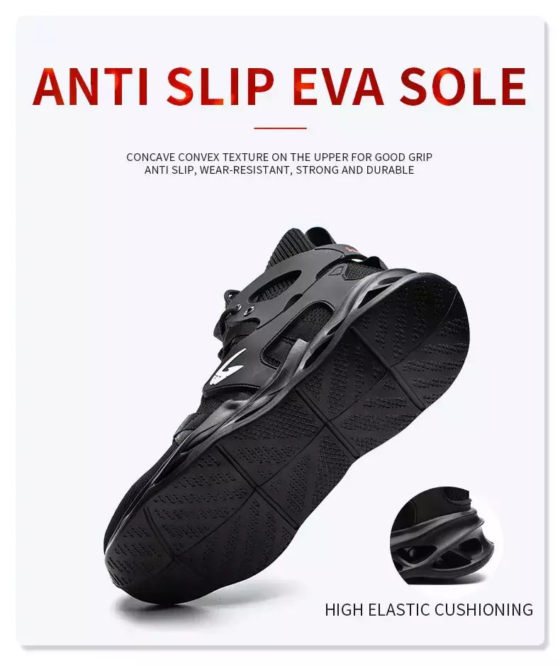 Tênis masculinos leves à prova de punção, sapatos de aço, botas indestrutíveis
