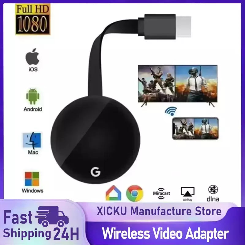 Hdmi-compatível chromecast google sem fio wifi mirascreen hd display dongle mídia streaming de vídeo tv casa inteligente para ios/android