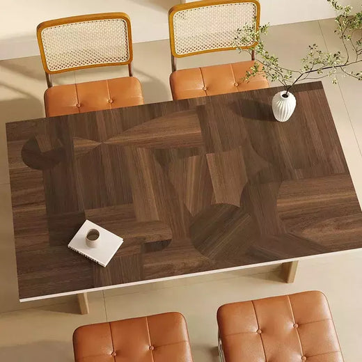 Tapete De Mesa Geométrica Grão De Madeira, Tapetes Decorativos De Luxo Leve, Anti Óleo e Toalha De Mesa Anti Scalding, Cuidado Fácil, High End