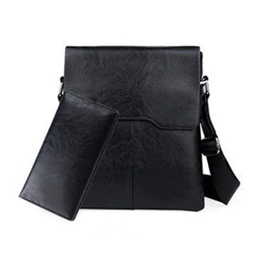 Bolsa crossbody casual de couro macio, Bolsa de ombro simples com a mesma carteira, Tablet de 10 "grande capacidade