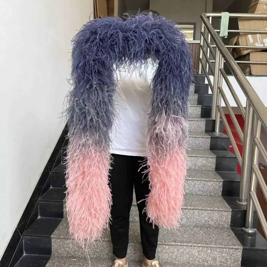 Boa de penas de avestruz arco-íris, 6/10/20 camadas, acessórios de festa fofos para mulheres, halloween, carnaval, cosplay, decoração de casamento, fantasia diy