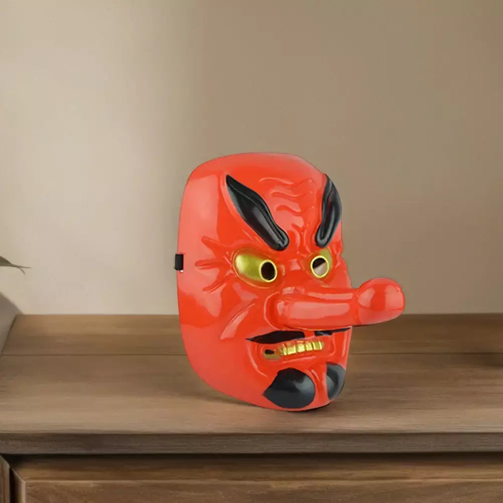 2 pçs tradicional japonês drama máscara japonês samurai máscaras para adultos fantasma vermelho máscara facial para carnaval halloween cosplay adereços