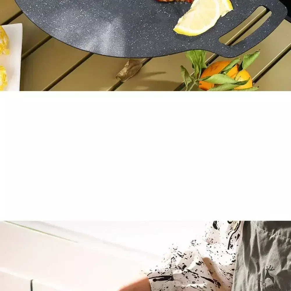 2025 churrasqueira pan antiaderente sem fumaça redonda ferro fundido portátil ao ar livre cozinhar chapa para acampamento piquenique churrasco fritar