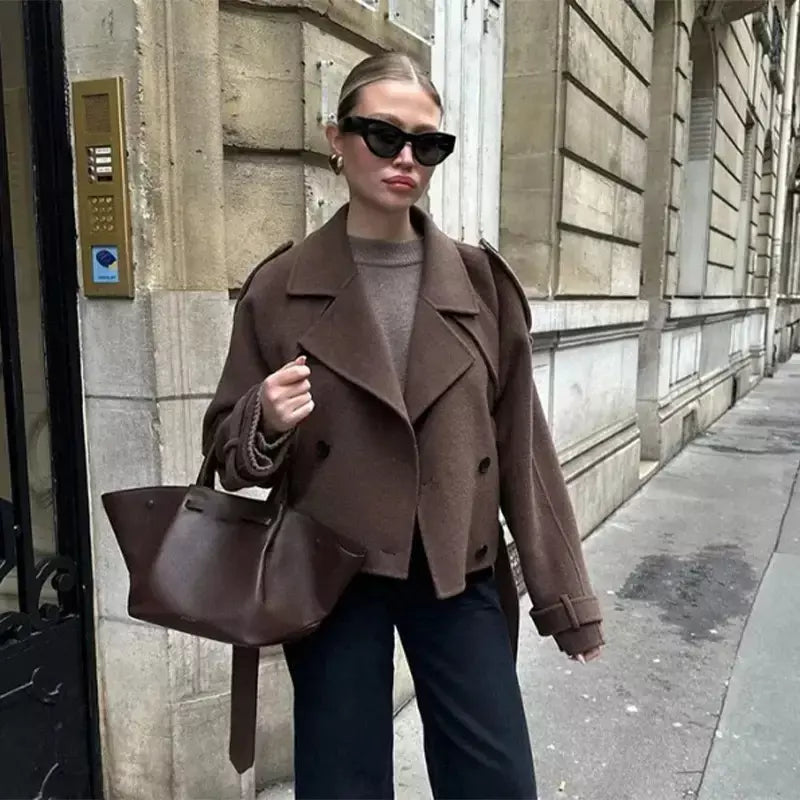 Trench coat maxi oversized feminino com lapela entalhada com cinto duplo breasted vintage streetwear 2025 tendência casual casacos diários