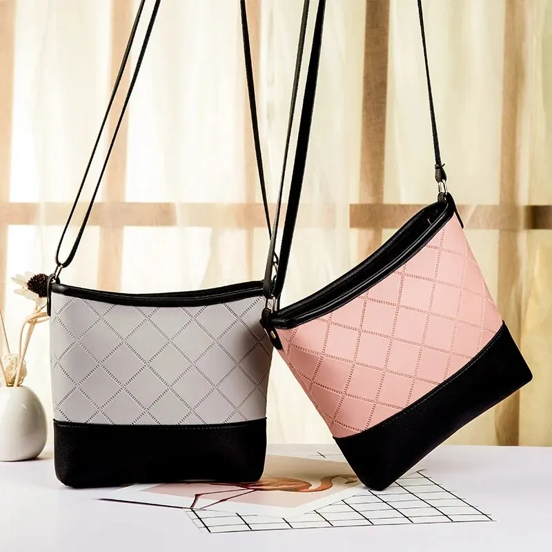 Bolsa de ombro única padrão floral para mulheres, Bolsa de balde pequena, Superfície macia, Material PU, Bolsa Crossbody elegante para senhoras