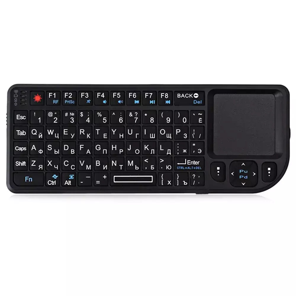 Mrsvi a8 mini teclado sem fio 2.4g 7 cores backlight touchpad mouse flashligt-portátil aplicável-perfeito para pc, caixa de tv inteligente