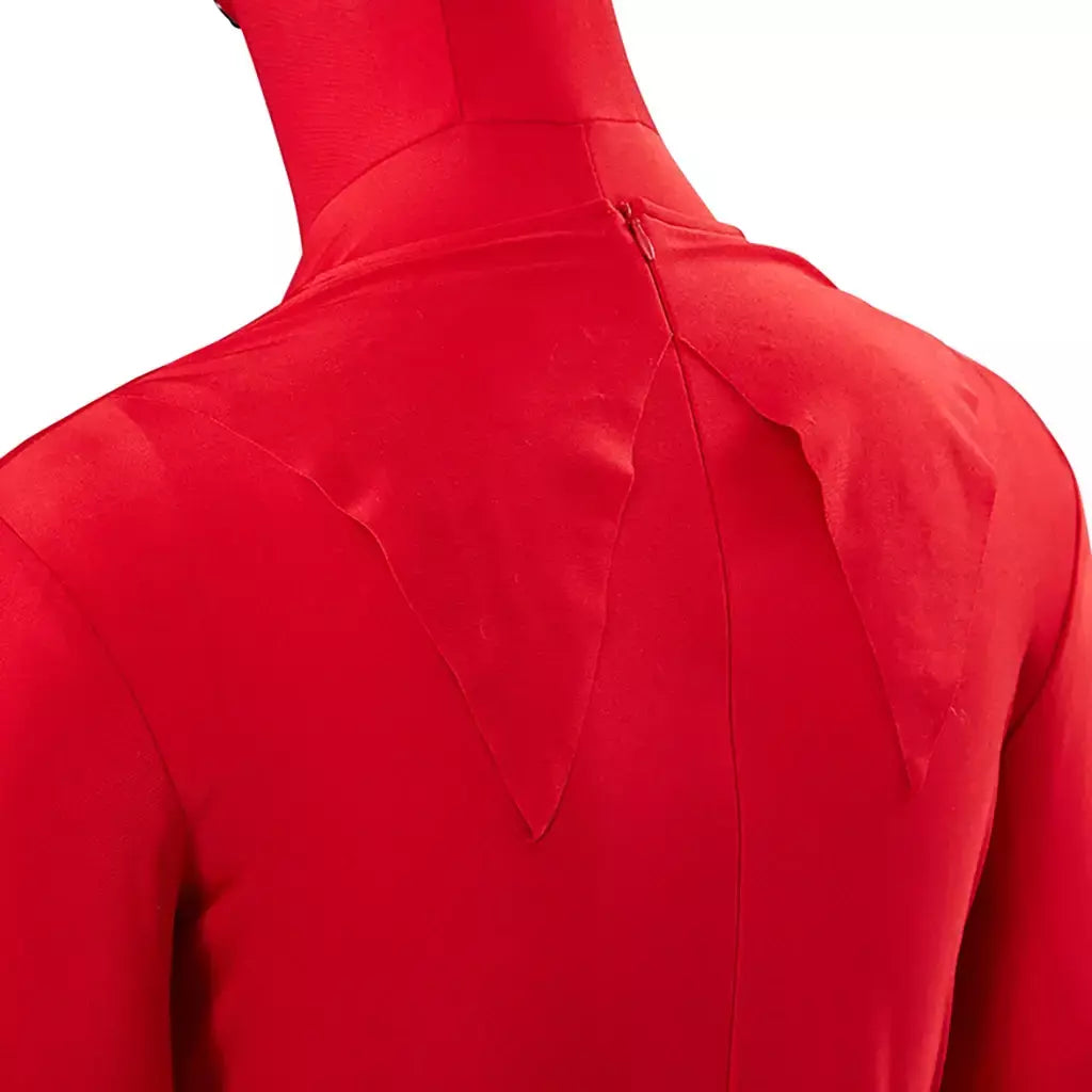 El chapulin colorado cosplay traje vermelho com capuz macacão com antena ch coração impresso bodysuit roupas de festa de halloween