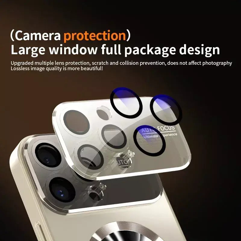 Novo titânio metálico luxo fosco caso para iphone 16 15 14 13 12 11 pro max plus para lente de vidro magsafe capa proteção da câmera