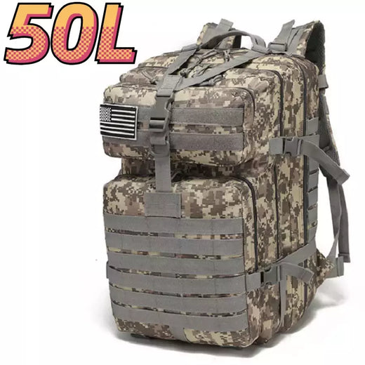 Impermeável Trekking Fishing Hunting Bag, Mochilas ao ar livre, Tactical Sports, Camping, Caminhadas Mochila resistente, 25L, 50L