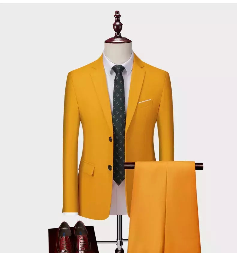 (Jaqueta + Calças) Últimas Homens Terno Set Blazers Formais Slim Fit Negócios Smoking 2 Pcs Terno Do Noivo Vestido de Noiva Homem Terno S-6XL