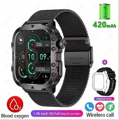 Xiaomi novo robusto militar preto relógio inteligente masculino para android ios 3atm à prova dwaterproof água esporte fitness ai voz smartwatch ao ar livre