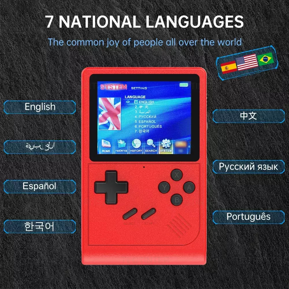 Gb300 portátil jogador de jogo portátil tela de 3.0 polegadas tv console de videogame saída av console de jogo retro embutido 8g 6000 + jogos