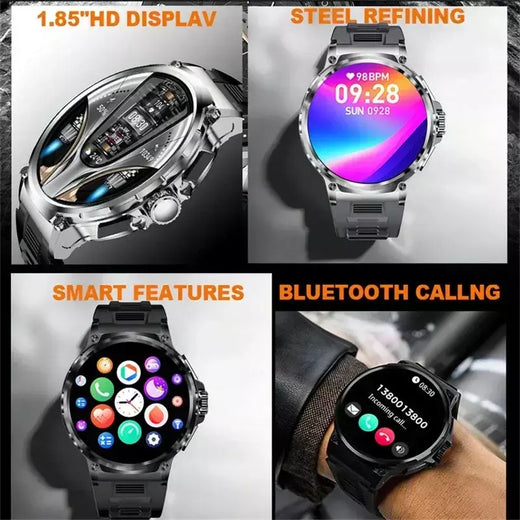 Xiaomi Novo smartwatch ultra HD de 1,85 polegadas, trilha GPS, chamada Bluetooth HD; Bateria grande de 710 mah com mais de mostrador 400, adequado para Huawei