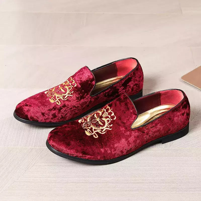 Sapatos de couro de camurça para homens, sapatos de casamento, sapatos baixos Oxford, mocassins bordados, tamanho grande, alta qualidade, designer, luxo, festa