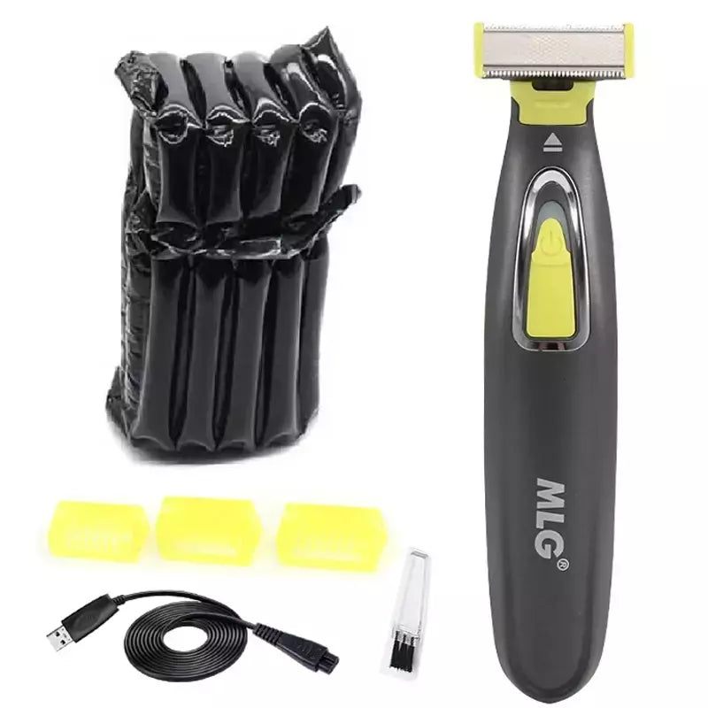 Barbeador elétrico para homens, aparador de barba lavável, lâmina de barbear úmida e seca, máquina de barbear, recarregável