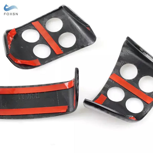 Para vw golf 5 mk5 passat b6 jetta mk5 tiguan abs textura de fibra carbono interior painel volante capa guarnição acessórios preto