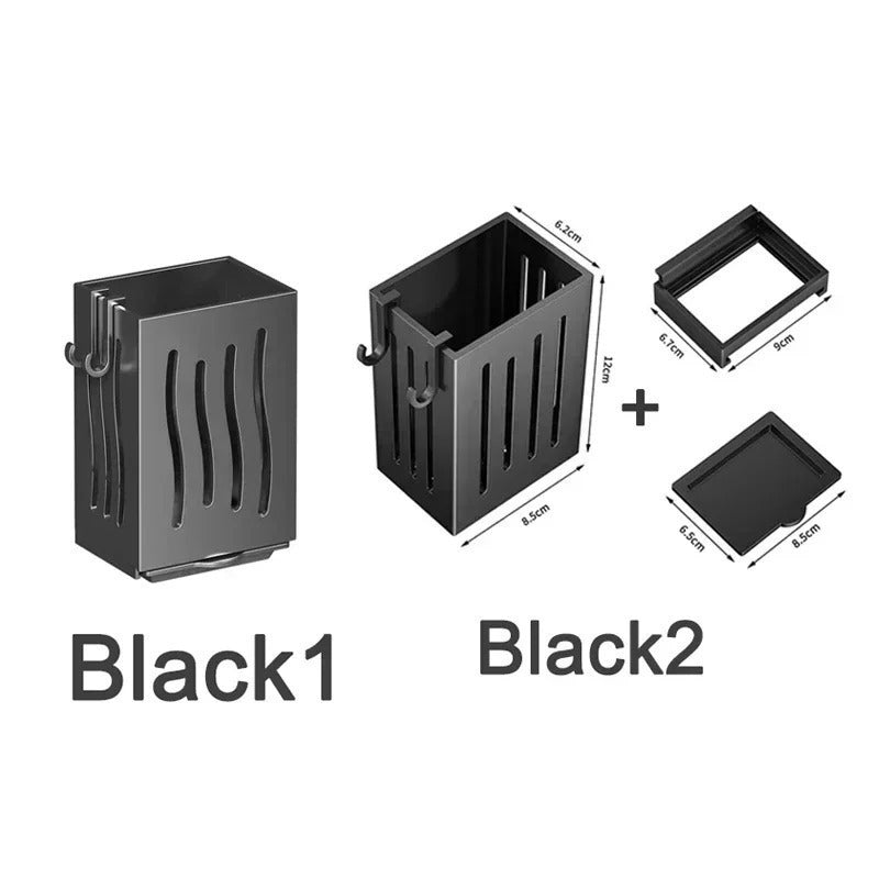 1-Piece Kitchen Utensil Rack-Multifunctional Draining Chopstick Holder,Wall-Mounted or Freestanding Cutlery Storage Box, Plastic
