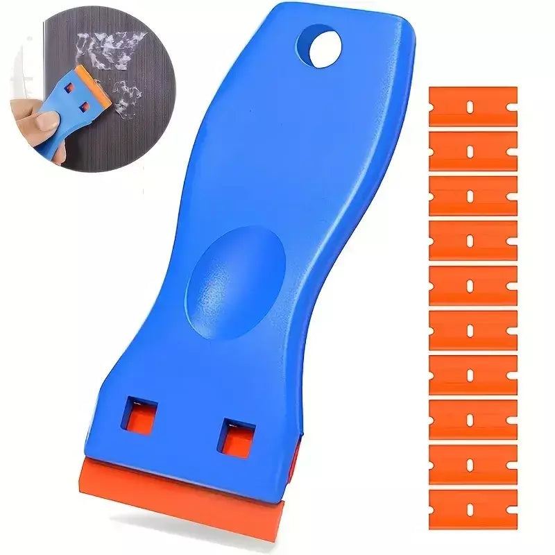 1 conjunto removedor de adesivo de carro multiuso plástico pequena pintura filme automotivo ferramenta aplicação raspador limpeza vidro doméstico