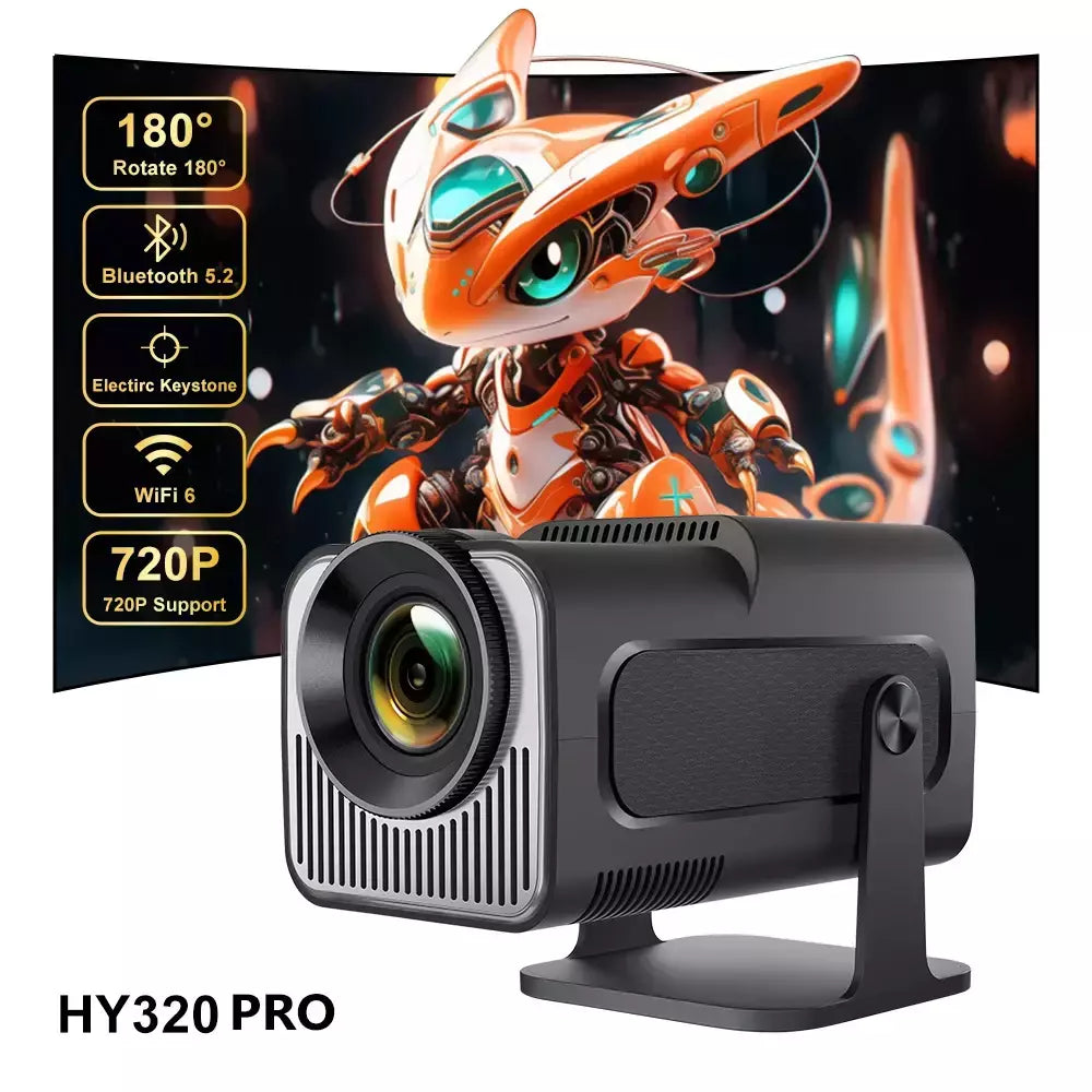 Mini Projetor Salange para Cinema ao Ar Livre, Android 11 Beam, Versão Atualizada, Suporte de Vídeo Físico, 720P, HY320, 4K, 8K, HY320, Pro