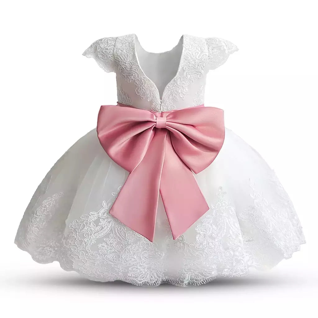 Bordado Elegante Crianças Princesa Vestidos para Meninas Luxo Golden Lace Vintage Crianças Festival Party Gown Bebê Batismo Vestidos