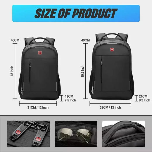 SWISS MILITARY-Mochila impermeável para laptop USB de grande capacidade 17 "para homens, mochila de negócios de moda para escola, mochila