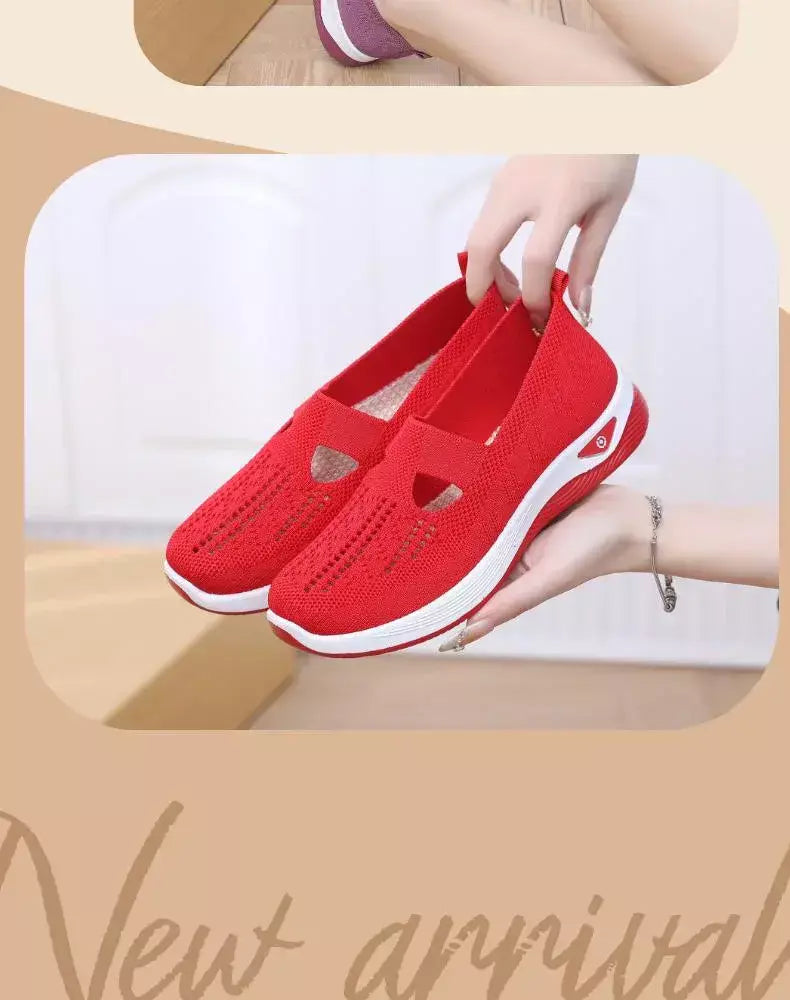 2025 tênis feminino respirável deslizamento em sapatos de caminhada malha baixa superior das mulheres sapatos vulcanizados sola macia sapatos femininos leves