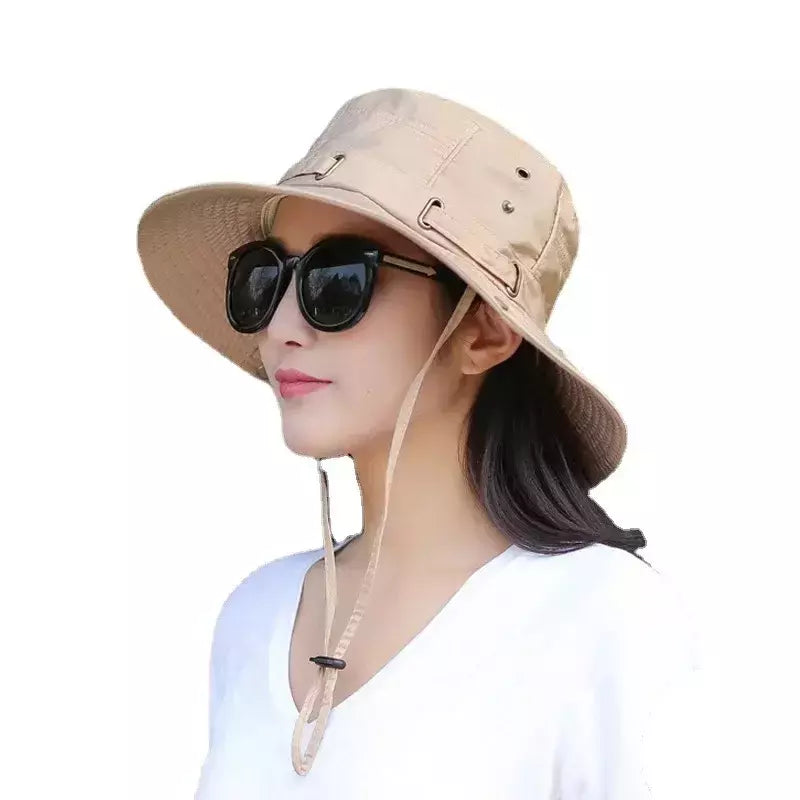 Unisex Verão Sunscreen Wide Brim Balde Chapéus Mulheres Proteção UV Waterproof Panama Caps Caça Sun Fisherman Hat para Mens Bob