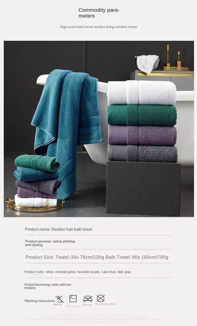 Conjunto de toalha de algodão egípcio para adultos, toalha de banho absorvente, cor sólida, bordado, toalha de rosto macio, espessado, 100%