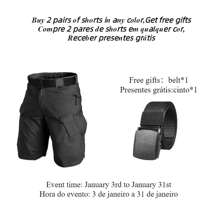 Shorts táticos militares ao ar livre para homens, shorts urbanos impermeáveis, calças trekking, tamanho grande, para caminhadas, verão