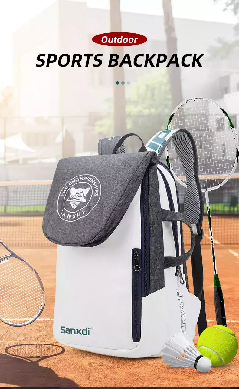 Mochila de remo de tênis dobrável para homens Squash Badminton Racket Bag Bolsa de transporte de raquetebol Sacos esportivos de grande capacidade