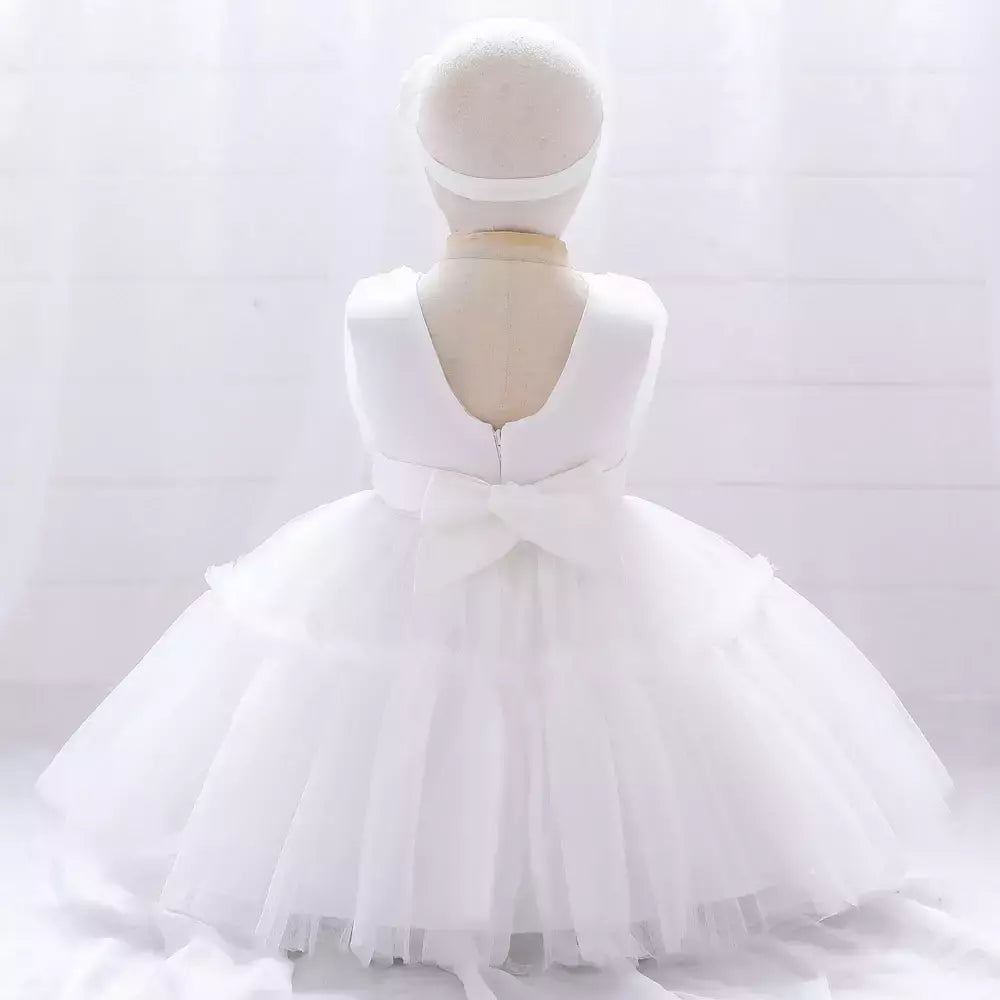 Elegante vestido de tule para meninas, bebê infantil, 1st Birthday, Vestidos de batismo, Kids Wedding Party, Toddler Clothes, Verão