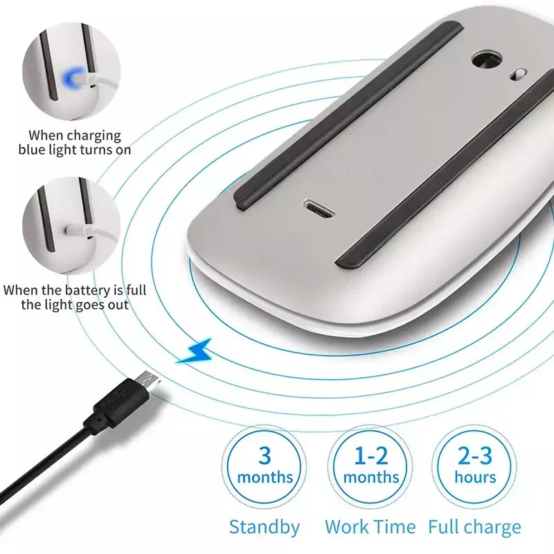 Xiaomi bluetooth mouse sem fio recarregável silencioso multi arco toque ratos ultra-fino mouse mágico para portátil ipad mac pc macbook