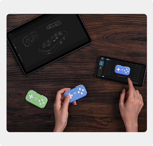 8bitdo micro bluetooth gamepad mini controlador suporte para nintendo switch/android/raspberry pi/ios/win10/11 e modo teclado