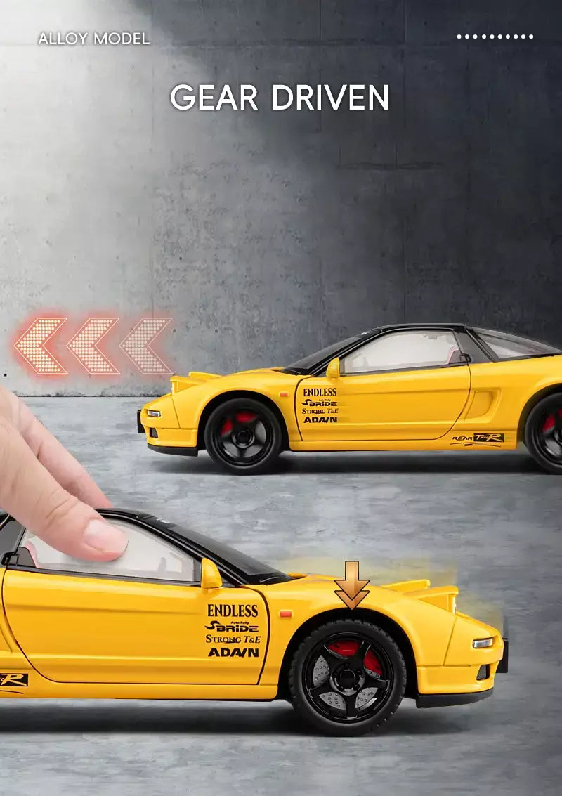 1:24 honda acura nsx mk1 na1 liga modelo de carro esportivo diecast metal clássico carro de corrida modelo de veículo som e luz crianças brinquedo presente