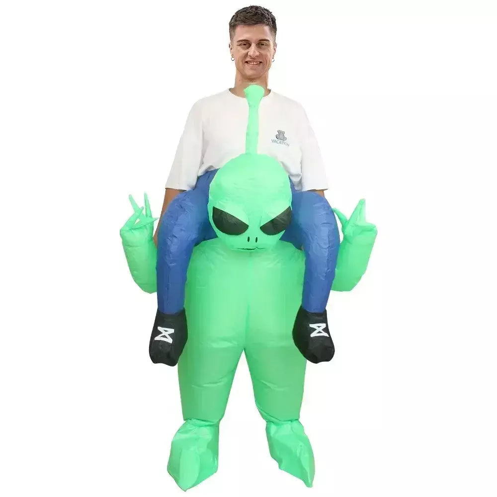 Fantasia de alienígena inflável para mulheres e homens Aldult Alien Party Ride on Animal Blow Up Costumes Halloween