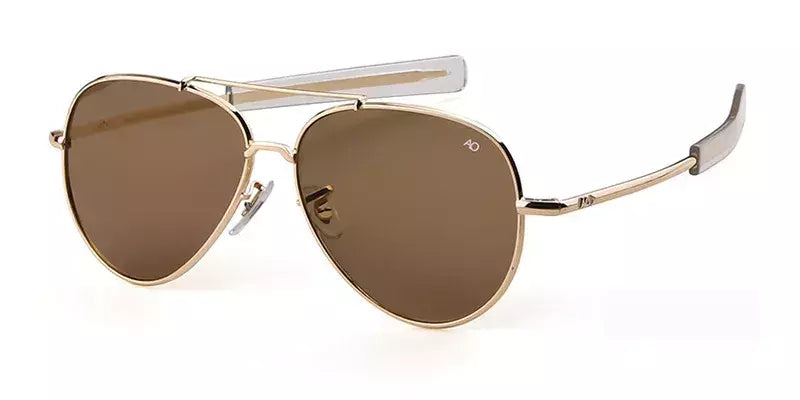 AO-Óculos de sol de aviação para homens e mulheres, exército americano, militar, óptico, óculos de direção oval retrô, óculos masculinos, 2022