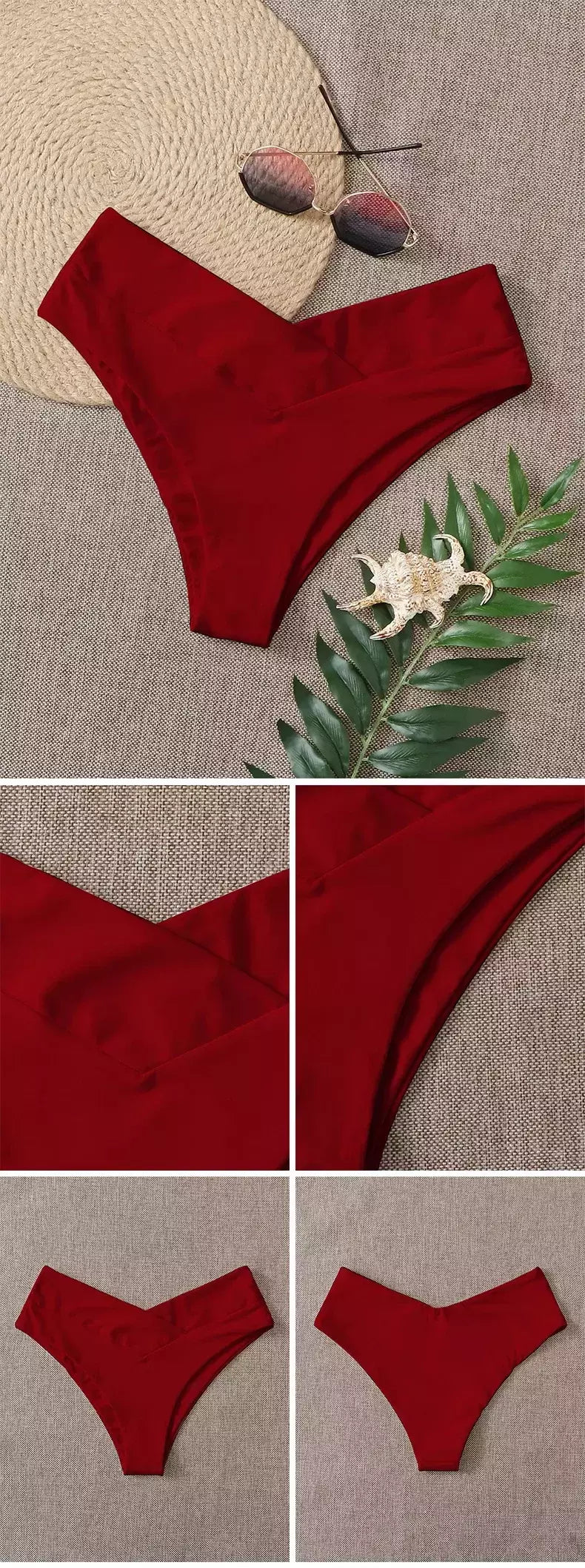 Tanga brasileira de biquíni para mulheres, semi-banho, roupa de praia sexy V cheeky, banho preto para senhoras, natação