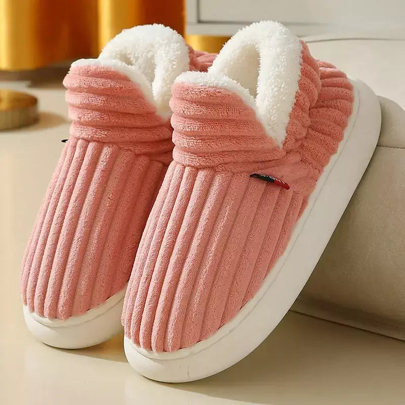 Pallene novos chinelos de pele para mulheres homens inverno peludo moda quente tornozelos de pelúcia aconchegante slides para casa interior sola macia sapatos de algodão