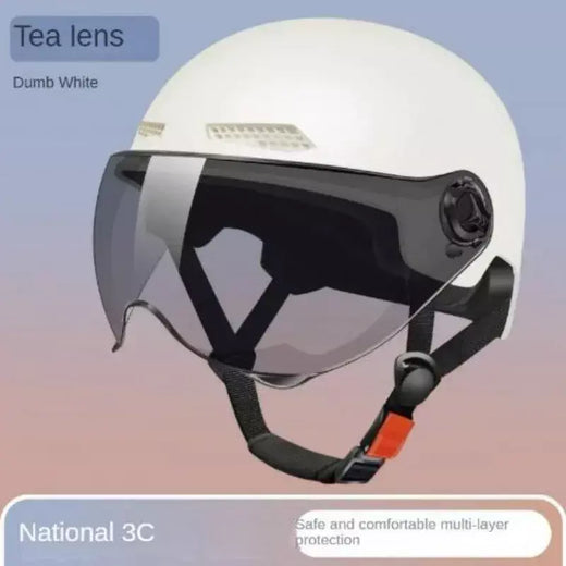 Capacete de segurança de bicicleta 3C certificado masculino e feminino adulto crianças dos desenhos animados bicicleta elétrica motocicleta meio capacete com óculos
