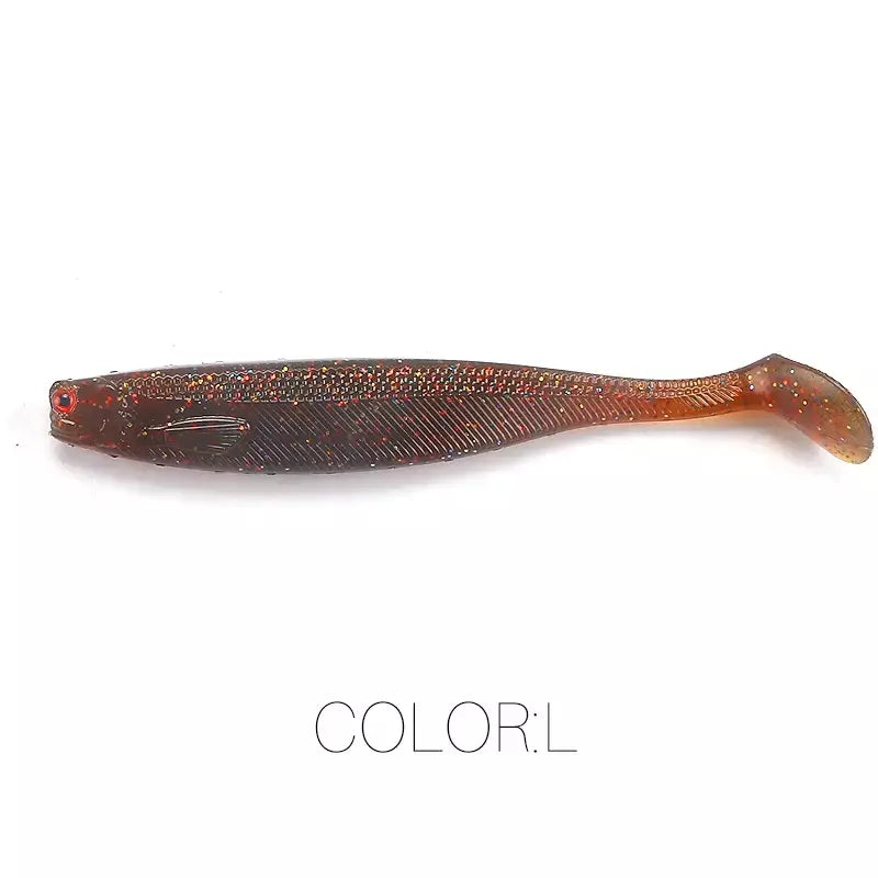 Novo supercontinente shadtteez t-tail 50mm 70mm 100mm pique zander predador pesca 3d olhos isca macia iscas de pesca